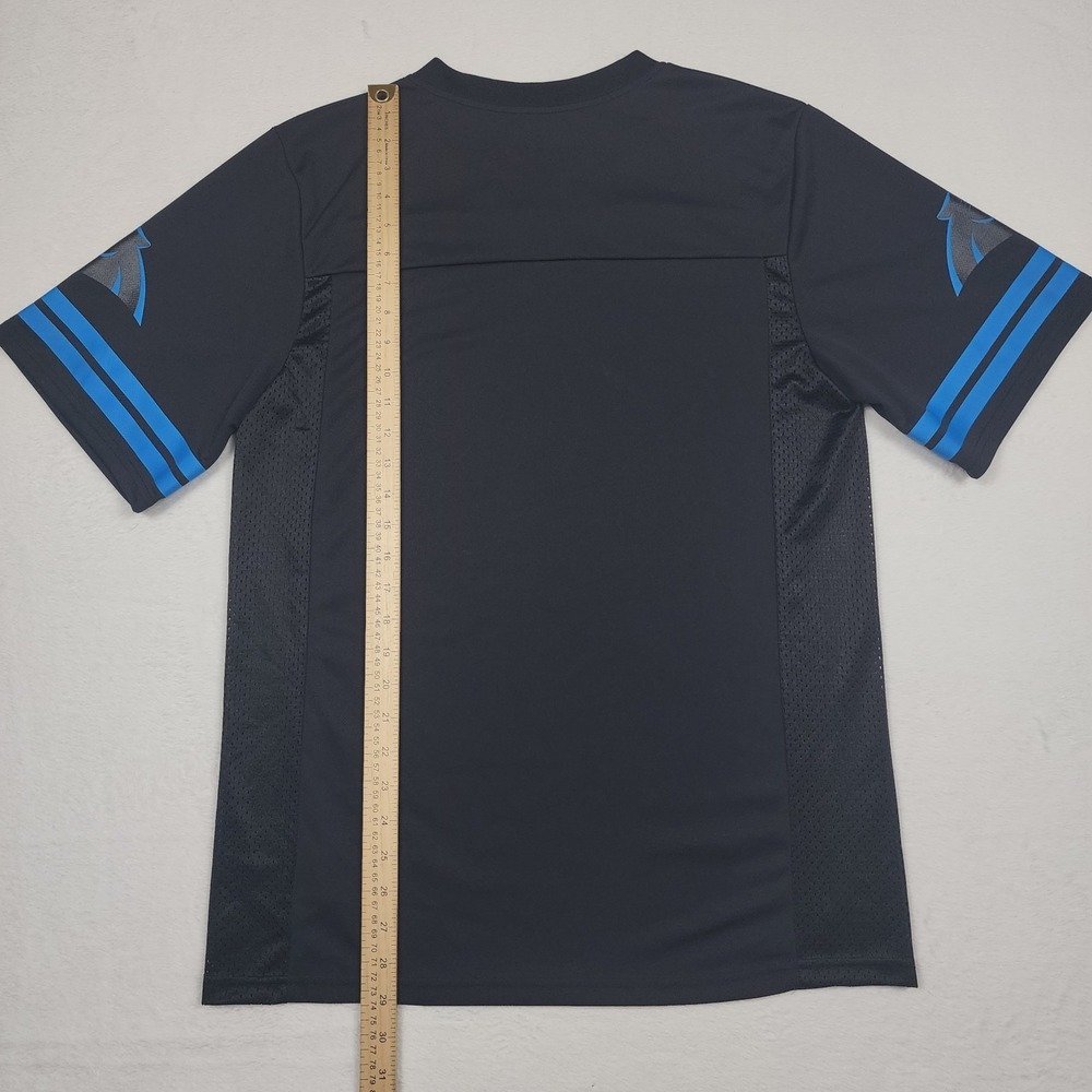 Carolina Panthers Shirt Mens Small Black NFL Team Apparel Jersey V Neck Mesh - Picture 7 of 9
